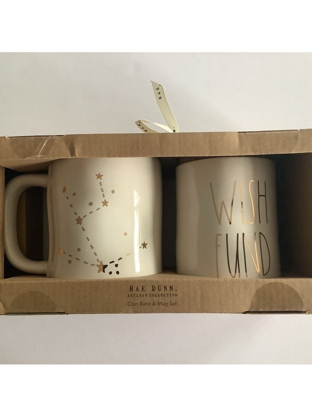 Rae Dunn Star Gazer Mug And Wish Fund Coin Bank Set New
